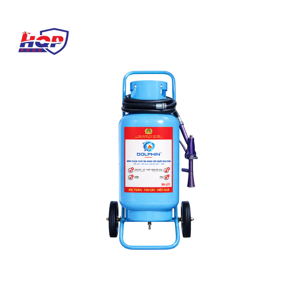 Bình chữa cháy xe đẩy gốc nước 35 Lít Dolphin DPA-T35L (Bộ Công An)