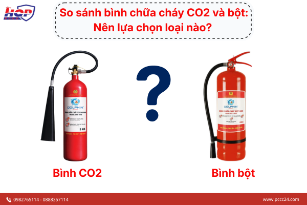 So sánh bình chữa cháy CO2 và bột: Nên lựa chọn loại nào?