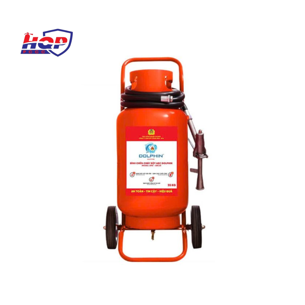 Bình chữa cháy xe đẩy bột ABC 35kg Dolphin DPA-ABC35 (Bộ Công An)
