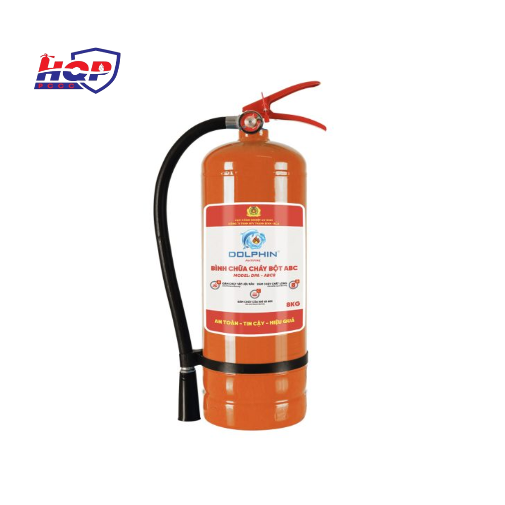 Bình chữa cháy bột ABC 8kg Dolphin DPA-ABC8 (Bộ Công An) 