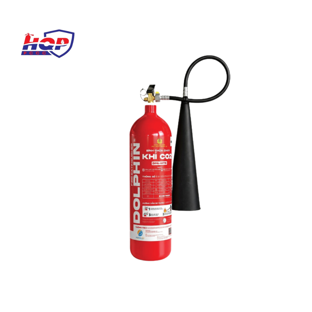 Bình chữa cháy khí CO2 5kg Dolphin DPA-MT5 (Bộ Công An)