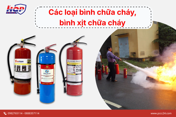 Các loại bình chữa cháy, bình xịt chữa cháy