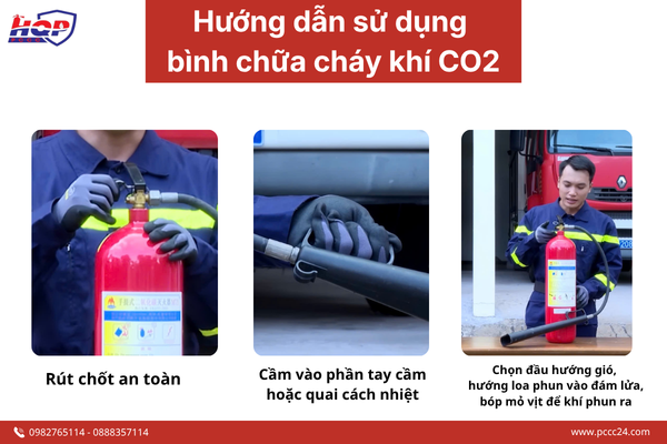 Hướng dẫn sử dụng bình chữa cháy khí CO2