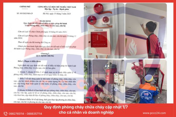 Quy định phòng cháy chữa cháy cập nhật 1/7 cho cá nhân và doanh nghiệp